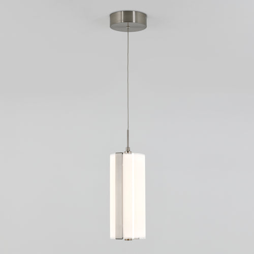 Subway Round LED Mini Pendant Light Brushed Nickel