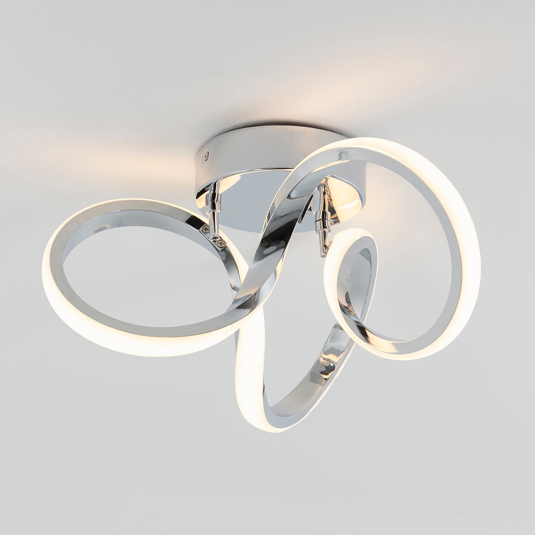 Swirl Integrated LED Flush Mount Chrome