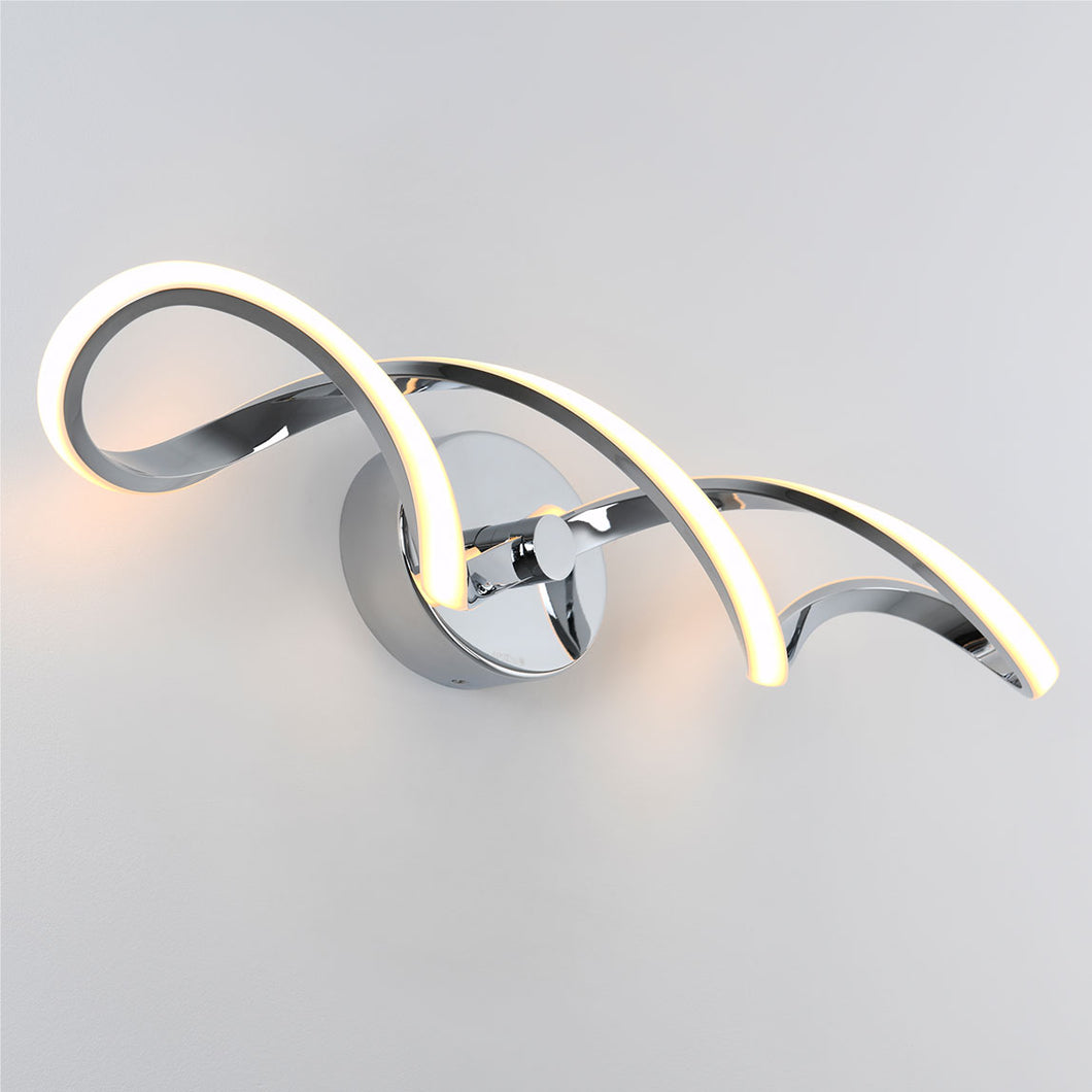 Swirl Integrated LED Vanity Light Chrome