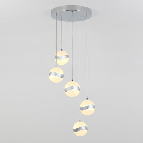 Wavey 5 Light Integrated LED Pendant