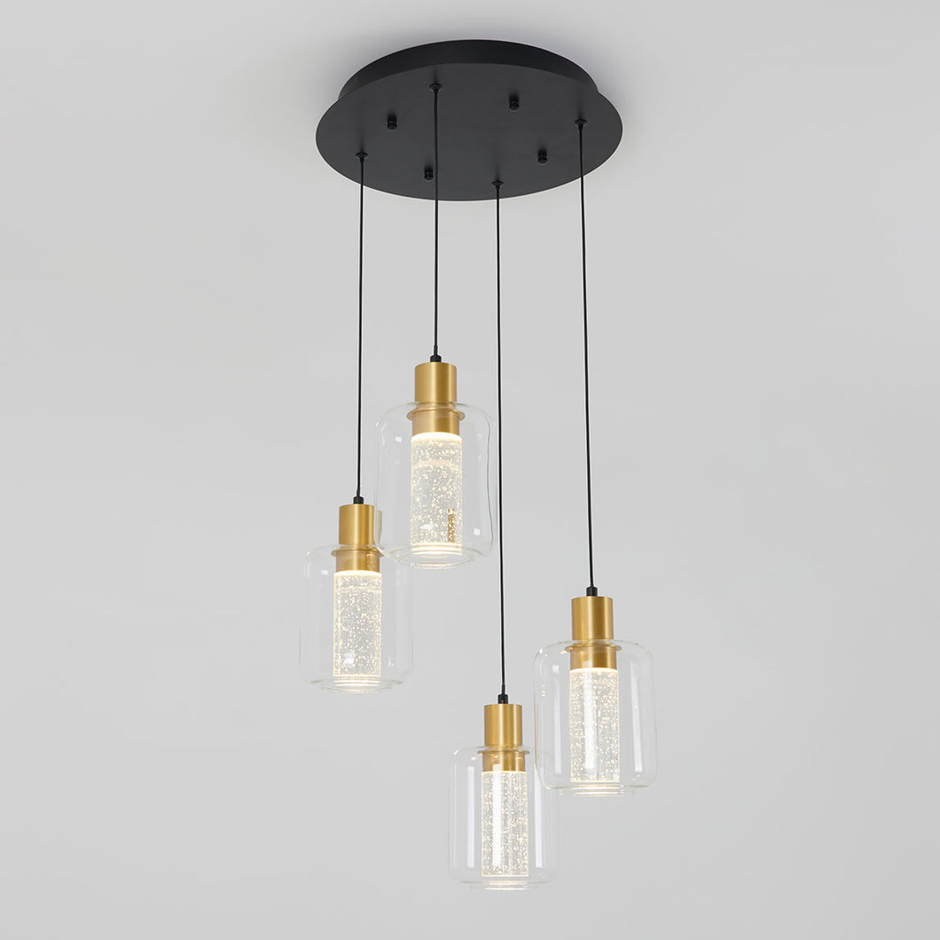 Champagne Globe 4 Light Integrated LED Pendant