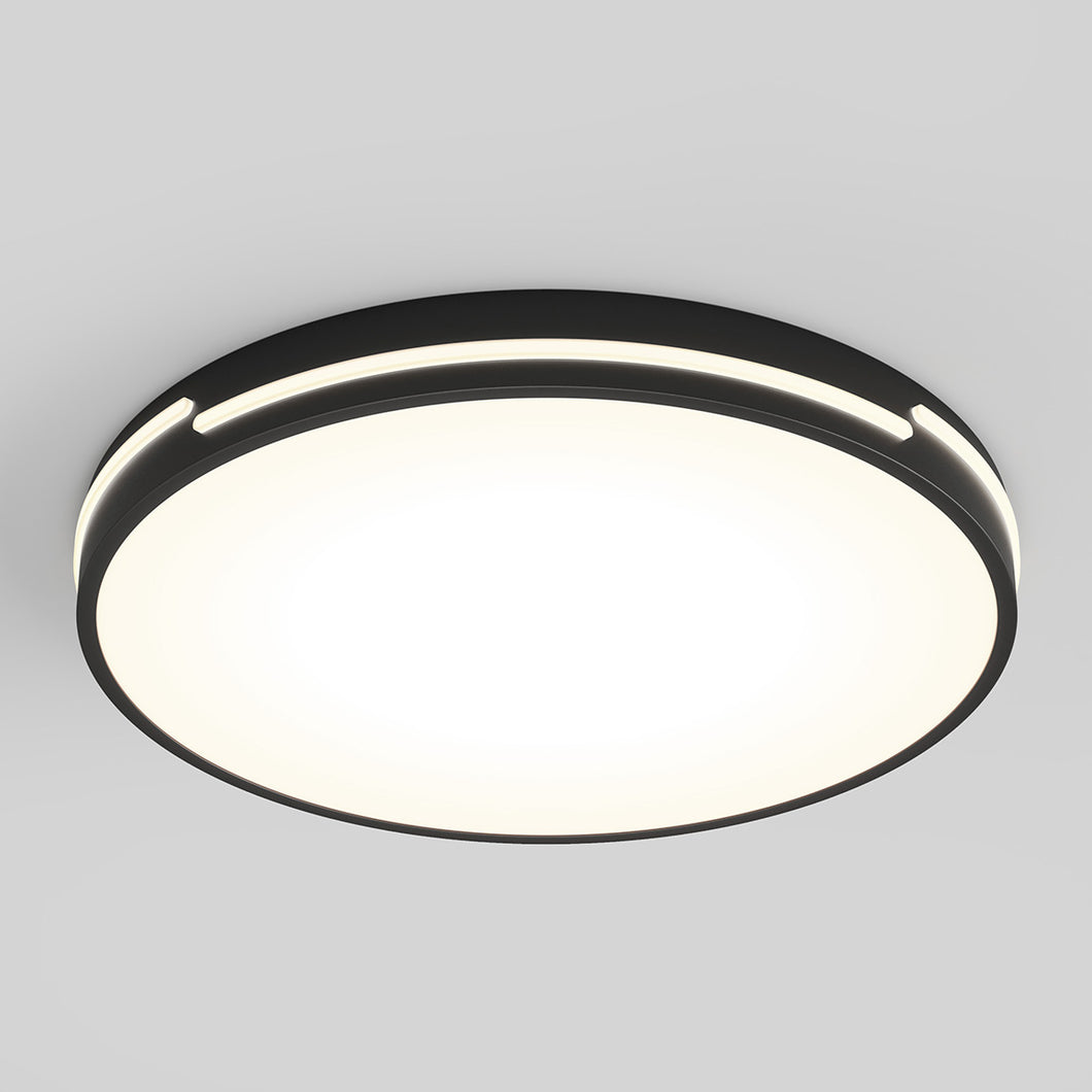 Delray 15.7 in. LED modern flush mount light 5 CCT black