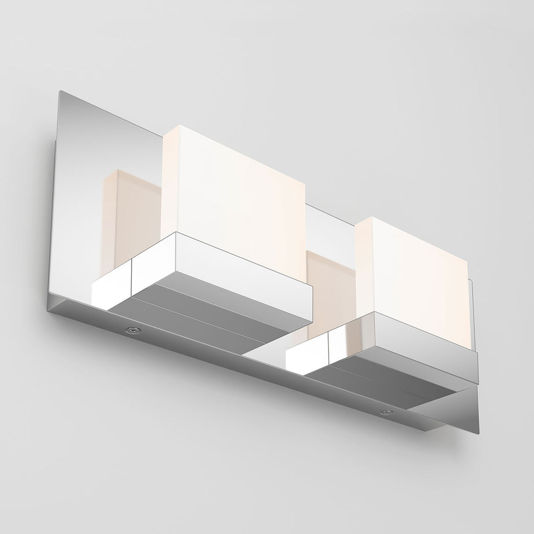 Frosted Cube 2-light Integrated LED Vanity Light