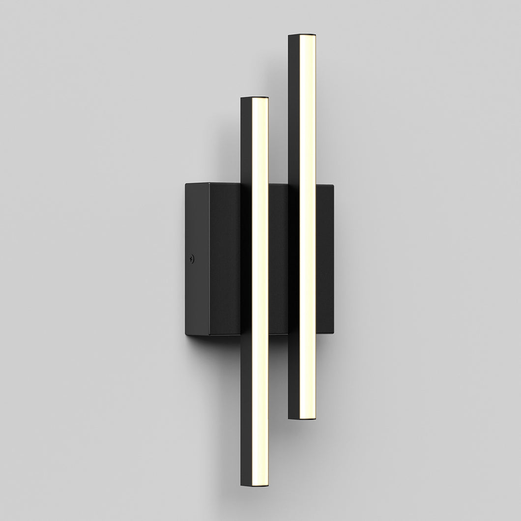 Grid Integrated LED Outdoor Wall Light Black