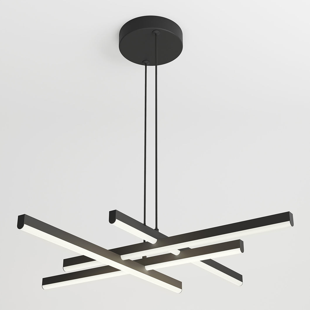 Grid Integrated LED Pendant Light Black