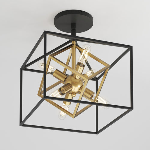 Imperium Flush Mount Light Black and Gold