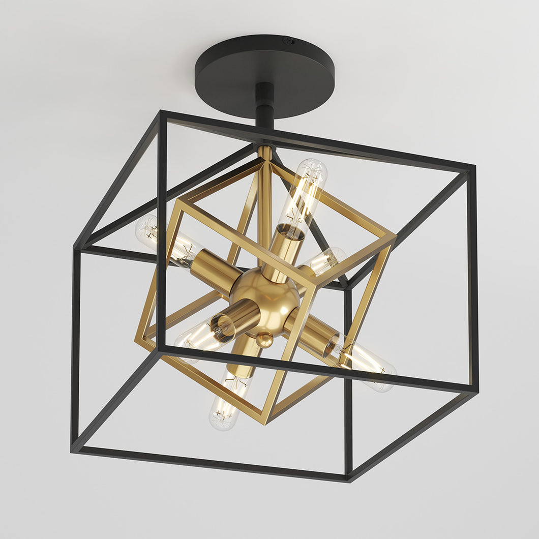 Imperium Flush Mount Light Black and Gold