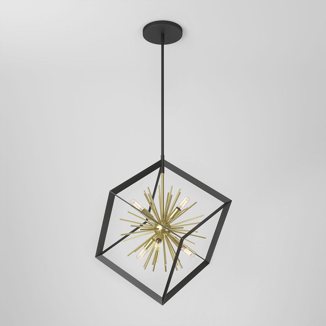 Nebula 6-Light Pendant Black and Gold
