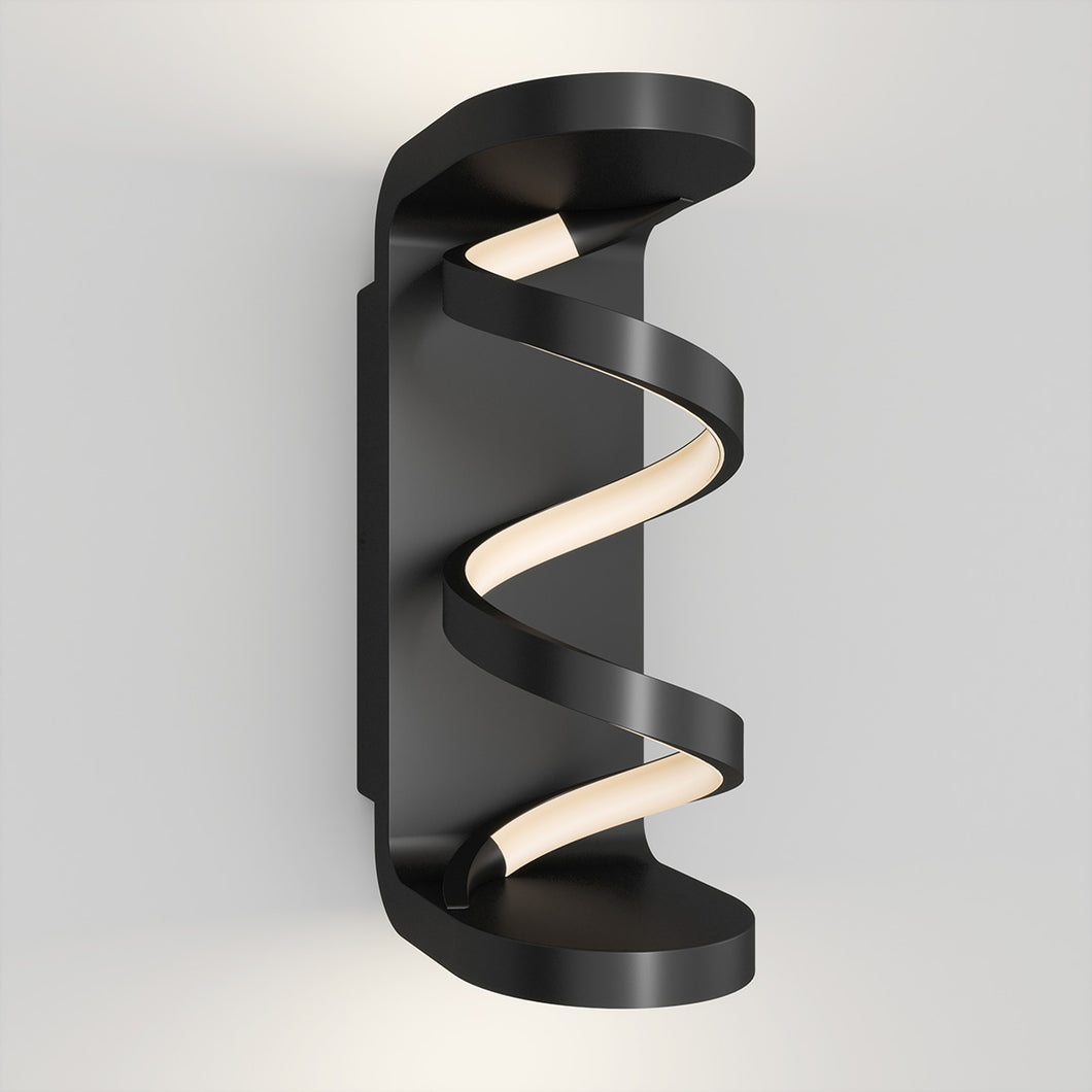 Swirl Integrated LED Outdoor Wall Light Black