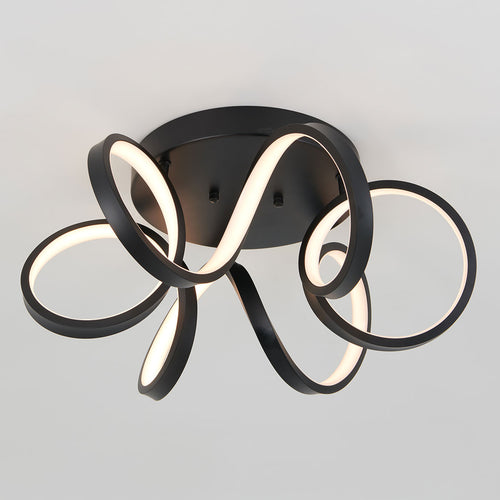 Swirl Ribbon LED Ceiling Light Black