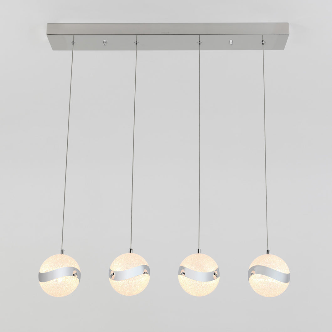 Luminaire suspendu à DEL intégré à 4 lumières Wavey